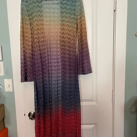 Patterned Lurex Sweater Duster - Picture 3 of 10